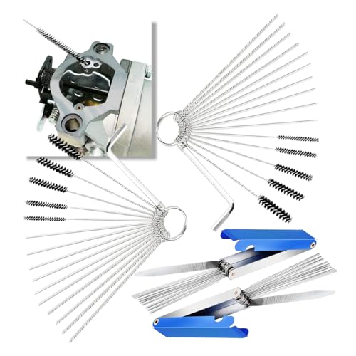 JOYCOURT 2Set Carburetor Torch Tips Cleaner Cleaning Kit, 26 Cleaning Set+20 Cleaning Needles+10 Nylon Brushes + 2 Throttle Wrenchs for Motorcycles Welder Spray Nozzles Weed Wacker Carb Cleaner - size: 2 Set with Cleaning Needles