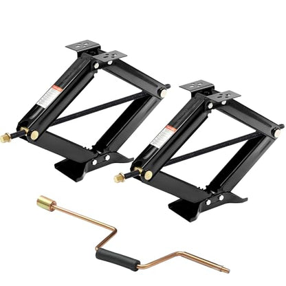 RV Scissor Jack Stabilizer 6500lb Heavy Duty 24" RV Trailer Stabilizer Leveling Scissor Jack for RV Camper with Crank Handle - 2Pack - size: 24’‘ 2pc