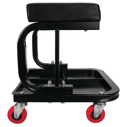 Performance Tool W85007 C-Frame Creeper Rolling Work Seat with Tool Tray for Mechanic Garages and Workshops, Black, 11.5 x 12.5-inch Tray - style: C-Frame Seat