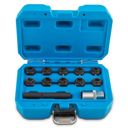 maXpeedingrods 12PCS Wheel Locking Nut Key Kit Compatible with Mercedes Benz, Wheel Lock Nut Socket Adapter Set, Wheel Lock Lugnut Anti-Theft Screw Lug Nut Removal Tool, Anti-Theft Screw Remover