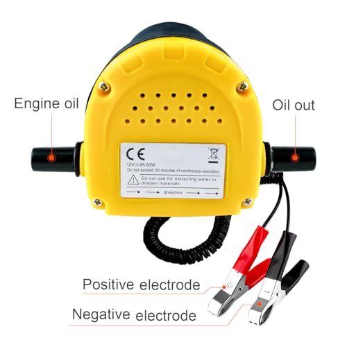 Oil Extractor Pump, 12V 60W Electric Transfer Pump for Cars | Easily Drains Engine Oil from Cars, Motorcycles, RVs, Lawn Equipment & Boats, Quick & Mess-Free Oil Changes