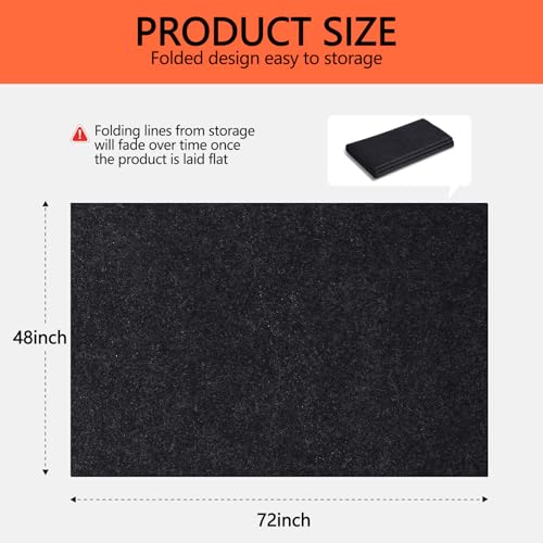 Oil Spill Mat, 48×72 Inch Garage Floor Mat for Under Car, Waterproof, Reusable Washable Premium Oil Absorbent Pads Protects Floor from Oil Drips and Spills, Non-Slip, Black (48" x 72")