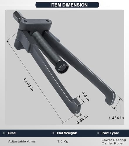 Camoo Lower Bearing Carrier Puller for Yamaha, Johnson, Evinrude, Mercury, Honda, Mercruiser, Fit Most Gearcases 115hp and Above with Adjustable Arms Upgrade - size: Puller