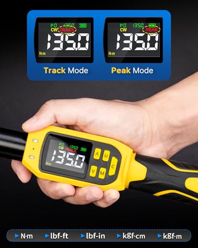 YIYEIE Digital Torque Wrench 3/8" Drive | 5-99.5 ft-lb | ±1% Accuracy | Smart Alert Multi | Electric Torque Wrench Digital for Bike/Moto/Auto, 2 Extension Bars Reach Tight Spaces