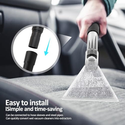 2 Set Universal Clear Wet Dry Vac Attachments, Compatible with Shop-VacBrand Extractor, Clear Squeegee Head for 1-1/4" 1-7/8" 2-1/2" Hoses, Carpet Cleaner and Car Detailing Kit - style: 2set