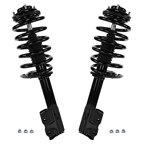 Detroit Axle - FWD Front Steering Knuckles & Wheel Hub Bearings + Struts w/Coil Spring Replacement for Jeep Patriot Compass - 4pc Set - size: 4QU48605/ Big strut kit