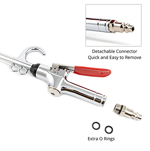 NEIKO 31122A High Flow Air Blow Gun, 17-26 Inch Extensible Air Nozzle Blow Gun, Pneumatic Air Compressor Accessories, Blow Gun Air Tool, Operating Pressure 80-120 PSI, 360 Degree Swivel Hook - style: Pistol Type Air Blow Gun