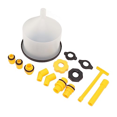 15Pcs Radiator Coolant Filling Funnel Kit, Spill Proof Coolant Fill Kit, Universal Cooling System Fill Kit with Rotary Switch and Extension Rod for Hard to Reach Areas, Reinforced