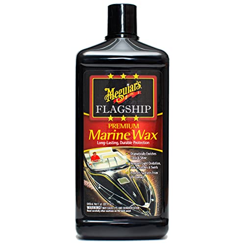 Meguiar's M6332 Flagship Premium Marine Wax, Easy to Use Boat Polish and Wax, Remove Scratches, Swirls, and Oxidation While Leaving Lasting Protection, 32 Oz Bottle - size: 32 Fl Oz (Pack of 1)
