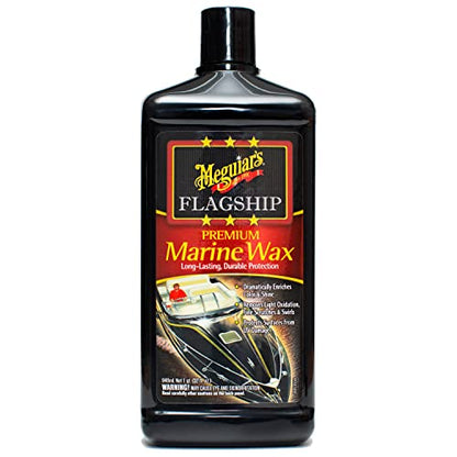 Meguiar's M6332 Flagship Premium Marine Wax, Easy to Use Boat Polish and Wax, Remove Scratches, Swirls, and Oxidation While Leaving Lasting Protection, 32 Oz Bottle - size: 32 Fl Oz (Pack of 1)