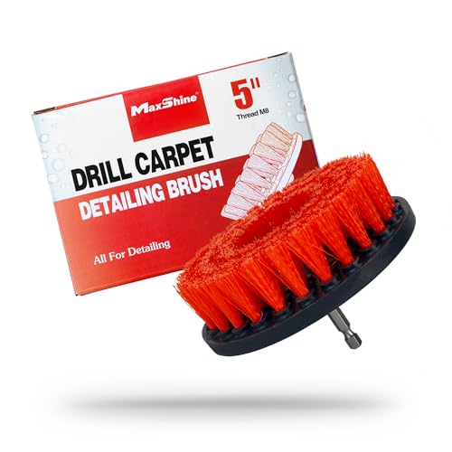 Maxshine 5" Universal M8 Medium-Duty Drill Brush for Upholstery & Carpet – Power Scrubber Attachment for Car Detailing, Fabric & Home Cleaning – Deep Cleaner Removes Stains & Grime - size: 5"