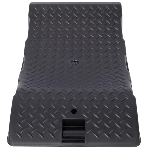 2 Pack Tire Saver Ramps for Cars, SUVs, RVs - Anti-Slip Hard Plastic Tire Cradle for Long-Term Storage, Interlocking Flat Spot Prevention Wheel Support, 22.8"x11.8" Black (2)