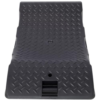 2 Pack Tire Saver Ramps for Cars, SUVs, RVs - Anti-Slip Hard Plastic Tire Cradle for Long-Term Storage, Interlocking Flat Spot Prevention Wheel Support, 22.8"x11.8" Black (2)