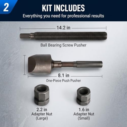 Dual Wheel Separator Tool Dually Wheel Separator for Stuck Hub Removal, Heavy Duty Wheel Separator Tool Hub Puller Fit for Truck Bus Van Trailer, One-Piece Pusher Ball Bearing Driven Kit