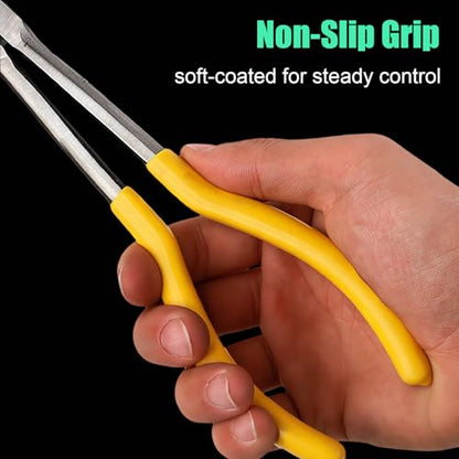 6pcs Long Needle Nose Pliers 11 Inch Extra Long Reach Needle Nose Plier for Narrow Spaces