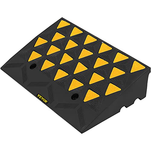 VEVOR Rubber Curb Ramp 4.3" Rise Height 2 Pack, Heavy-Duty 33069 lbs/15 T Capacity Threshold Ramps, Driveway Ramps with Stable Grid Structure for Cars, Wheelchairs, Bikes, Motorcycles - size: 5" H