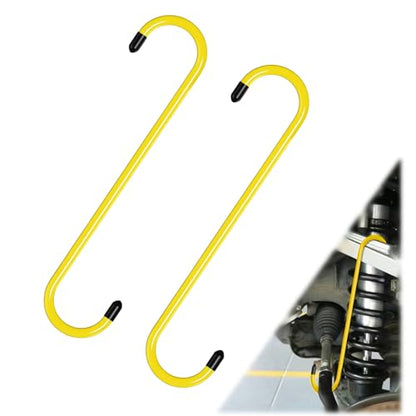 BFXM 2PCS Brake Caliper Hanger Compression Mechanic Tool with Rubber Tips | Durable Steel, Rust-Proof Automotive Tools for Braking, Axle, Suspension, Herramientas para Extensión de Frenos - color: Yellow-2PCS