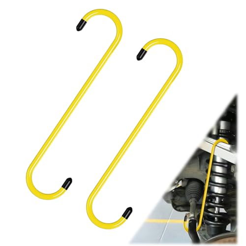 BFXM 2PCS Brake Caliper Hanger Compression Mechanic Tool with Rubber Tips | Durable Steel, Rust-Proof Automotive Tools for Braking, Axle, Suspension, Herramientas para Extensión de Frenos - color: Yellow-2PCS