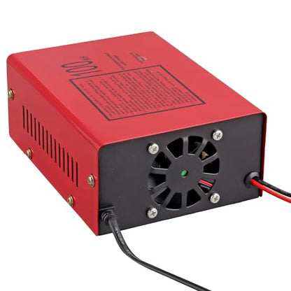 12/24V Battery Charger 10A/7.5A Smart Adjustable Car Battery Charger with Upgraded Cable Clamps, Smart Trickle Charger,Battery Maintainer for Car RV (red) - color: red