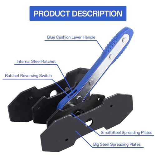 Professional Car Brake Piston Caliper Press Tool Set | Press Tool Set Includes Ratcheting Spreader, 4pcs Hangers, and 360-Degree Brake Caliper Press Ratchet