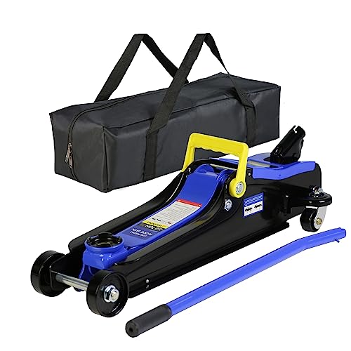 2 Ton Floor Jack Hydraulic Low Profile Jack Heavy Duty Steel Racing Floor Jack with Single Piston Quick Lift Pump 2 Ton (4000 lb) Capacity Lift Range 3.3"-15.2" Blue - color: Suit Blue-2.0T Single Pump 3.3"-15.2"