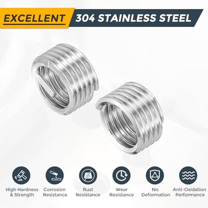HARFINGTON 20pcs Wire Thread Repair Inserts M12 x 1.75 x 1D (12mm) Metric 304H Stainless Steel Helical Coiled Wire Screw Threaded Sleeve Sheath for Automotive Repairs - size: M12 x 1.75 x 1D