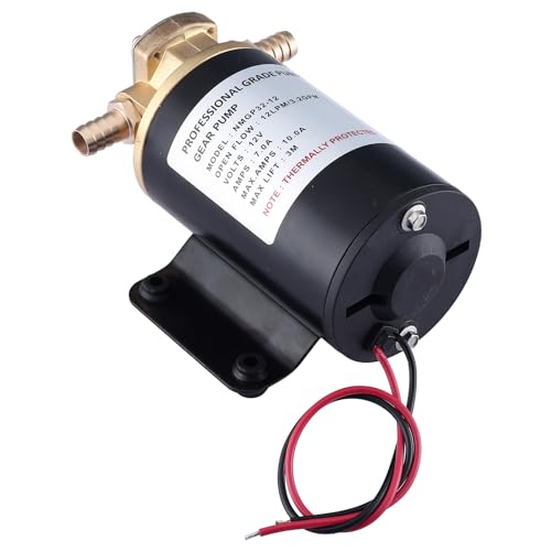 NovelBee Self Priming Impeller Pump,3.2GPM Gear Oil Pump,Self Priming Oil Change Extractor Pump for Diesel Lubricants Machinery Fuel Scavenge Oil Transfer (12V)