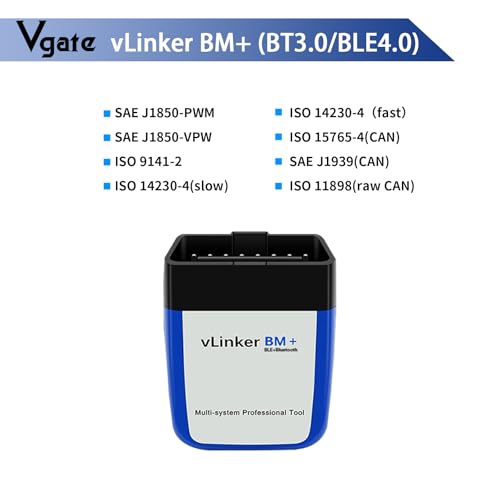 Vgate vLinker BM+ Bluetooth LE OBD2 Scanner Diagnostic Tool for Bimmercode | Code Reader OBD Adapter BMW Android iOS Windows - size: BM+ -iOS & Android & Windows