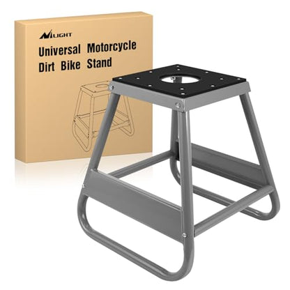 Nilight Universal Dirtbike Pit Stand Non-Slip Rubber Top 1000LBS Capacity | Off-Road Steel Heavy Duty Moto Removable Maintenance Motocross Stand Hoist Lift Jack Silver - color: Dirtbike Pit Stand