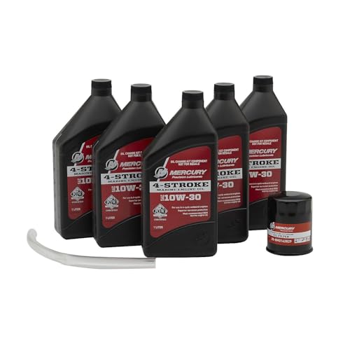 Mercury 8M0107510 10W-30 4-Stroke Outboard Oil Change Kit for Mercury 2.1L 75/90/115hp EFI Outboards - 8M0107510