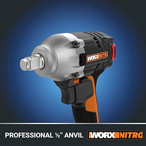 WORX Cordless Impact Wrench 20V 1/2" Brushless, WX272L | 3-Speed Control; 1/2-Inch Anvil; 2.0Ah Battery & 2.0Ah Charger Included; PowerShare - style: 20V Cordless Brushless Impact Wrench(Battery Pack & Charger)