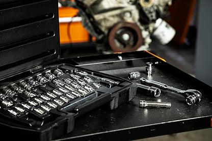 GEARWRENCH 46 Pc. 1/4" & 3/8" Drive 6 Pt. Pass-Thru™ Mechanics Tool Set, SAE/Metric - 8946