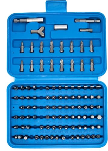 NEIKO 10082A Security Bit Set and Ratcheting Screwdriver | 101 Piece Set | Chrome Vanadium Steel | Screwdriver Bit Set Phillips, Tamperproof Torx Bits, & Flat | 1/4" Hex Shank Magnetic Bit Holder - size: Screwdriver Bit, style: Security