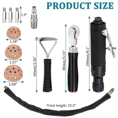 Tire Repair Set Polish Patch Tools 2500rpm Low Speed Air Tire Buffer Grinder Buffing Wheel 55mm,42mm,38mm with Tire Patch Roller Tire Inner Liner Scraper