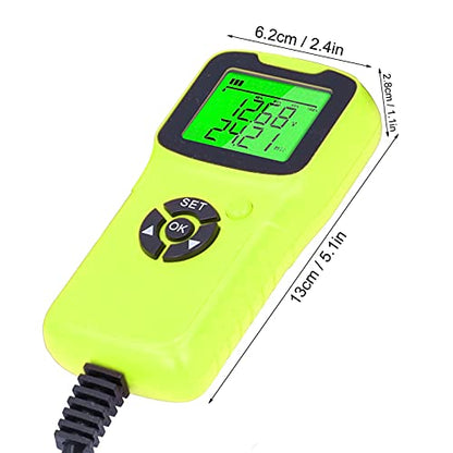 A300 Digital Car Battery Tester, Automotive Battery Analyzer, LCD Display with Load Test System for 12V Batteries, Includes Heavy Duty Clamps and Beep Remind Function (Green) - color: Green