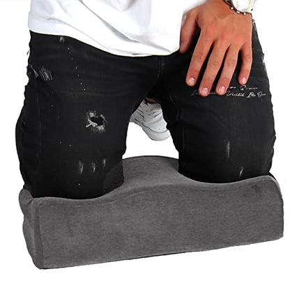 Kneeling Pad Comfort Memory Foam - Extra Thick Knee Cushion Floor Sitting for Work, Mechanics, Construction, Gardening, Yoga, Bath Kneeler for Baby Bath -Provide Support for Knees & Elevation (Gray)
