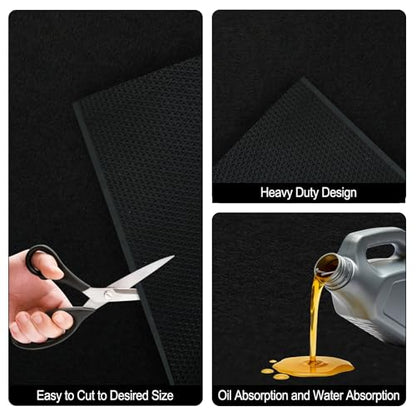 2 Pack 29”x36” Premium Oil Spill Mat, Garage Floor Mat for Under Car, Waterproof Absorbent Maintenance Pads with Rubber Backing Protect Floor from Spills, Oil Drips and Stain