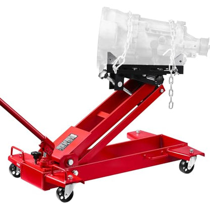 VEVOR Adjustable Floor Transmission Jack 2200 lbs/1T Low Profile Hydraulic Transmission Telescoping Heavy-Duty Lift Jack 7.28-27.6 in Lifting Height, 360° Swivel Front Wheels - size: 2200 lbs