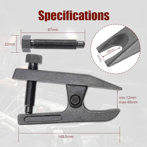 Universal Ball Joint Separator Tool, Removal Tool Compatible with Separating Arms, Tie Rods, and Ball Joints on Cars, Trucks, ATVs, Adjusts from 1-1/2"to 1-7/8"