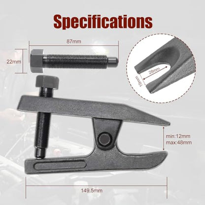 Universal Ball Joint Separator Tool, Removal Tool Compatible with Separating Arms, Tie Rods, and Ball Joints on Cars, Trucks, ATVs, Adjusts from 1-1/2"to 1-7/8"