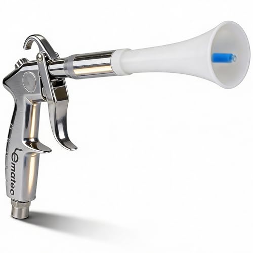LE LEMATEC Vortex Air Gun, 4000 RPM Compressor Car Detailing Tool | Tornado upholstery & carpet cleaner, interior dust blaster, blower nozzle, low noise, lightweight - size: 4,000 RPM