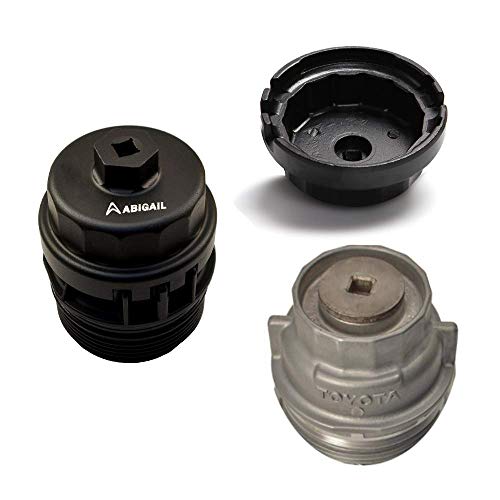 Heavy Duty Oil Filter Wrench Compatible with Toyota,Lexus,RAV4,Camry,Tundra,Highlander,Sienna Oil Filter Cap Removal Socket Tool for 2.5-5.7L Engine with 64mm Cartridge Style Oil Filter Housing