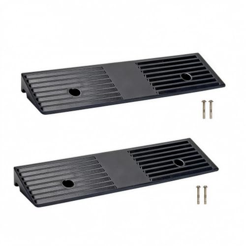 1.5 Inch Rise Rubber Curb & Threshold Ramp 2 PCS 16.93"x4.52" | 7000lbs capacity, suitable for driveway, sidewalk, shed entry, cars, motorcycles, lawn mowers, Durable, Sturdy - size: 1.5"Height