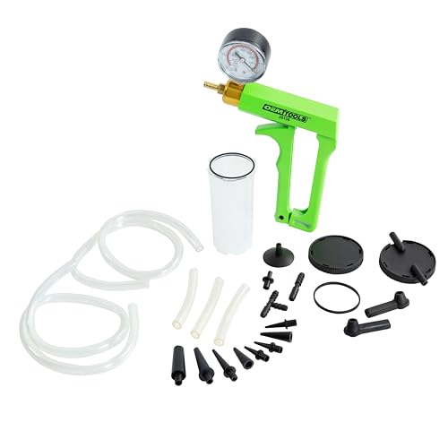 OEMTOOLS 25138 Brake Bleeder Kit, One Man Brake Bleeder, Manual Fluid Extractor, Tester for Clutches, Leak Detection and Fluid Extraction, Hoses and Adapters Included