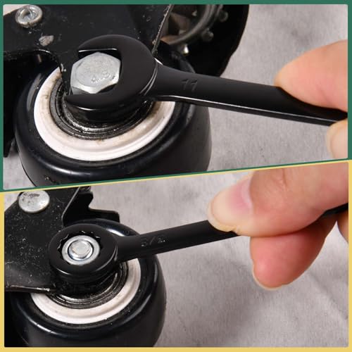 20PCS Mini Wrench Set Standard Metric and SAE 4mm-11mm & 5/32"-7/16" Open End and Box End Combination Wrench Set Super with Storage Roll Pouch and Key Rings, Black Electrophoretic Coating - size: SAE&Metric Set B