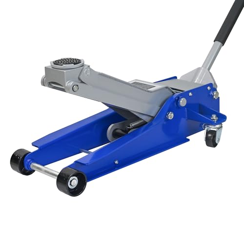 5 Ton Heavy Duty Hydraulic Floor Jack, Low Profile Steel Service Jack, Dual Piston Quick Lift, CE Certified - size: 5T Low Profile 3.54" Min Height
