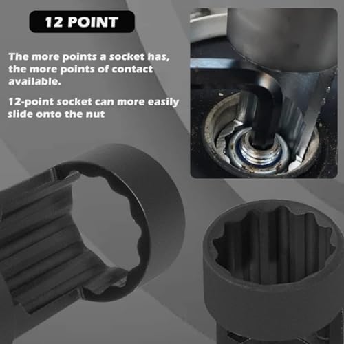 6pcs Suspension Strut Nut Socket Set, 16mm 18mm 19mm 21mm 22mm 24mm Shock Absorber Strut Nut Removal Tool Socket Kit