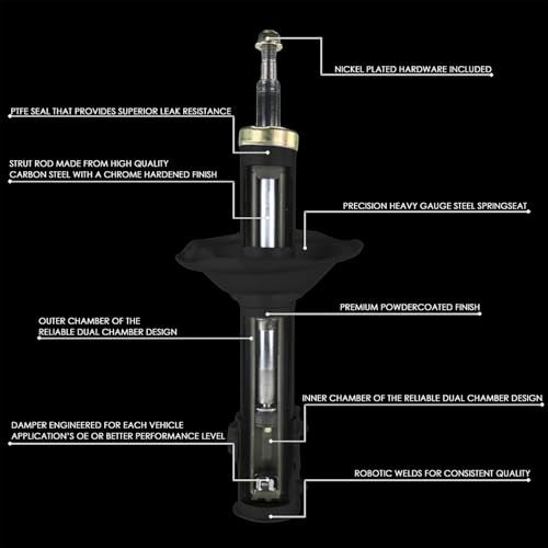 Auto Dynasty Pair of Front Coil Spring Shock Strut Mount Assembly and Rear Struts Shock Absorber Compatible with Toyota RAV4 2.4L 2.5L 2006-2012, Matte Black Powdercoat