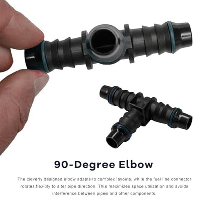 2 PCS Fuel Line Quick Connector, 5/16 ID 3 Way T Shape Splitter Nylon Tubing Fuel Line Connector, Bundy Female to Hose Barb Tee Fitting Quick Plugs for Most Vehicles - color: ID8, T Shape