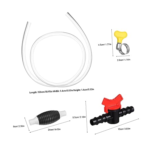 1set Manual Transfer Pump Kit Siphon Hose and Check Valve Portable Hand Pump for Gas Oil and Water Plastic and Stainless Steel Design Easy for Home and Automotive Use